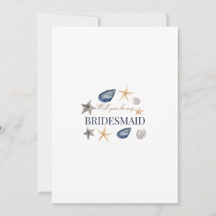 Tropical Beach Shell Bridesmaid Proposal Card 