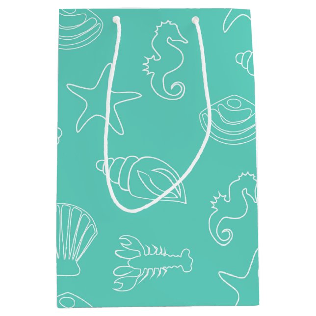 Tropical Beach Shell Favour Gift Bag (Front)