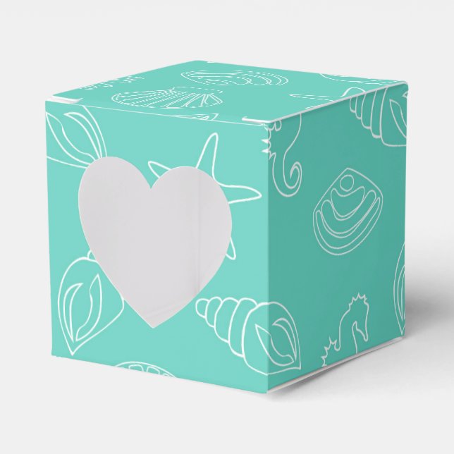 Tropical Beach Shell Favour Gift Box (Front Side)