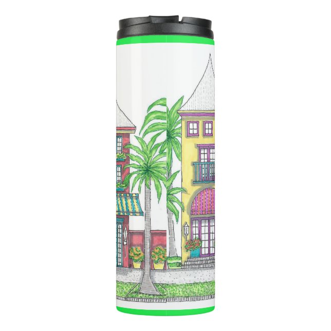 Tropical Beach Shop Thermal Tumbler; Lime Green Tumbler (Back)