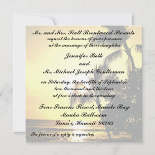 Tropical Beach Shoreline Wedding Invitation