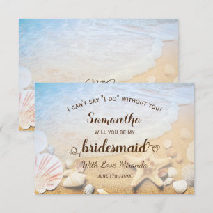 Tropical Beach Starfish Wedding Bridesmaid Invitation