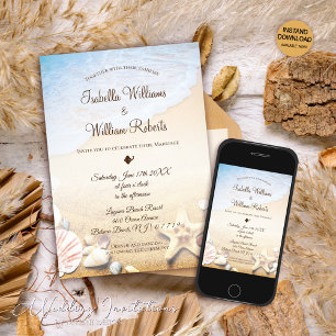 Tropical Beach Starfish Wedding Invitation