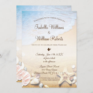 Tropical Beach Starfish Wedding Invitation