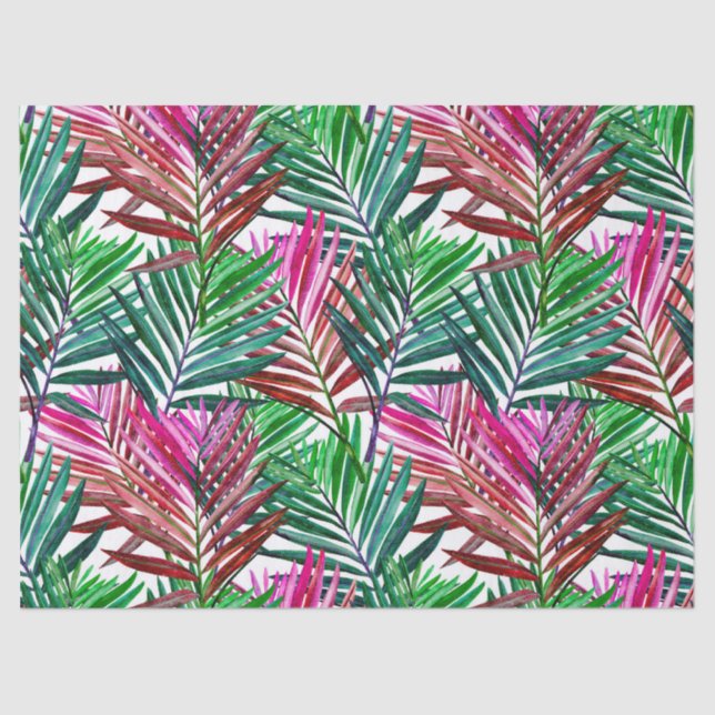 Tropical Beach Summer Palms Tissue Paper (Front)