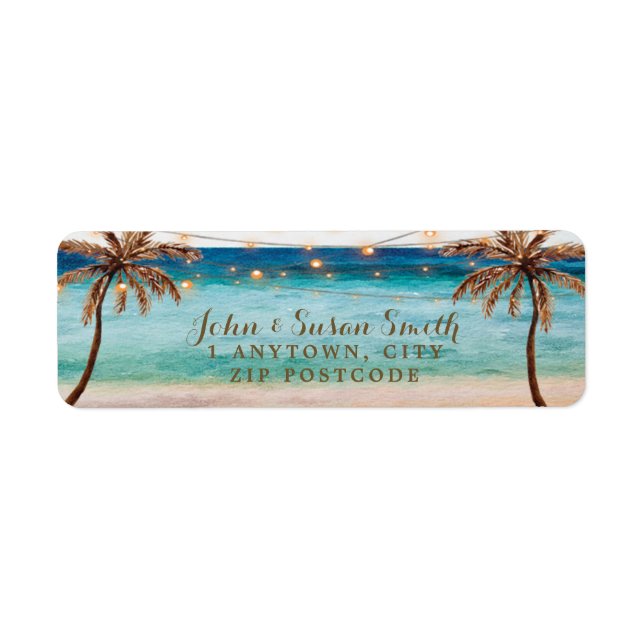tropical beach summer return address labels (Front)