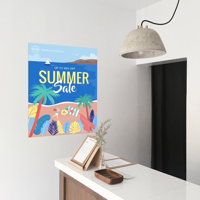 Tropical Beach Summer Sale Business Ads Poster (Tropical Beach Summer Sale Business Ads Poster)