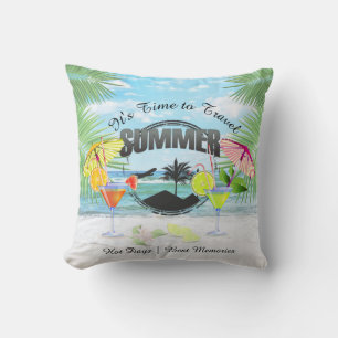 Tropical Beach, Summer Vacation   Personalised Cushion