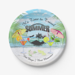 Tropical Beach, Summer Vacation   Personalised Paper Plate