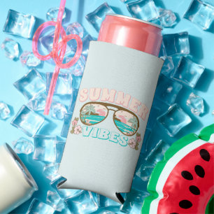 Tropical Beach Summer Vibes Seltzer Can Cooler