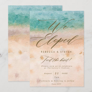 tropical beach summer we eloped invitation