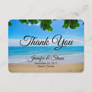 Tropical Beach Sun Sand and Sea Wedding Thank You Invitation