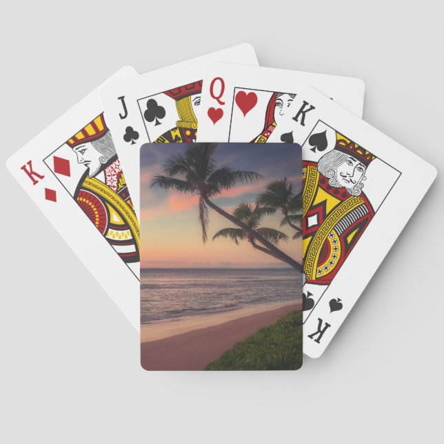 TROPICAL BEACH SUNSET Classic Playing Cards (Back)