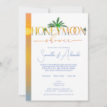 Tropical Beach Sunset Honeymoon Couples Shower  Invitation<br><div class="desc">Take your guests on an imaginary trip to your future honeymoon destination with this tropical invitation. Easily customise the text with your party details. Don't need a QR code? Please delete the text in the respective text boxes. Happy Honeymoon!</div>
