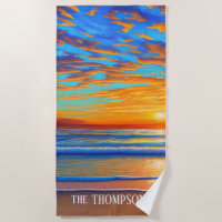 Tropical Beach Sunset over Clear Ocean