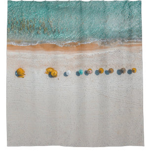 Tropical Beach Sunset Photo Sand Waves Seaside Shower Curtain