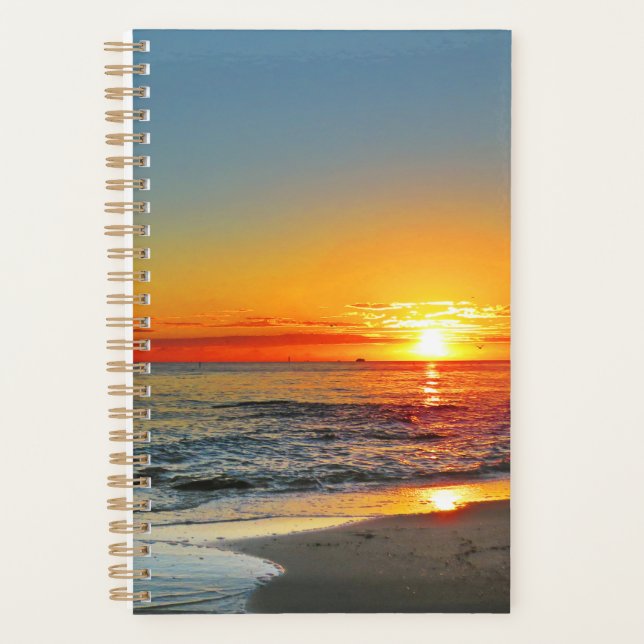 Tropical beach sunset planner (Front)