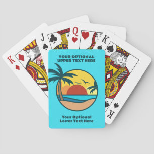 Tropical Beach Sunset Playing Cards