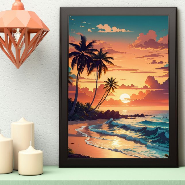Tropical Beach Sunset Poster (Creator Uploaded)