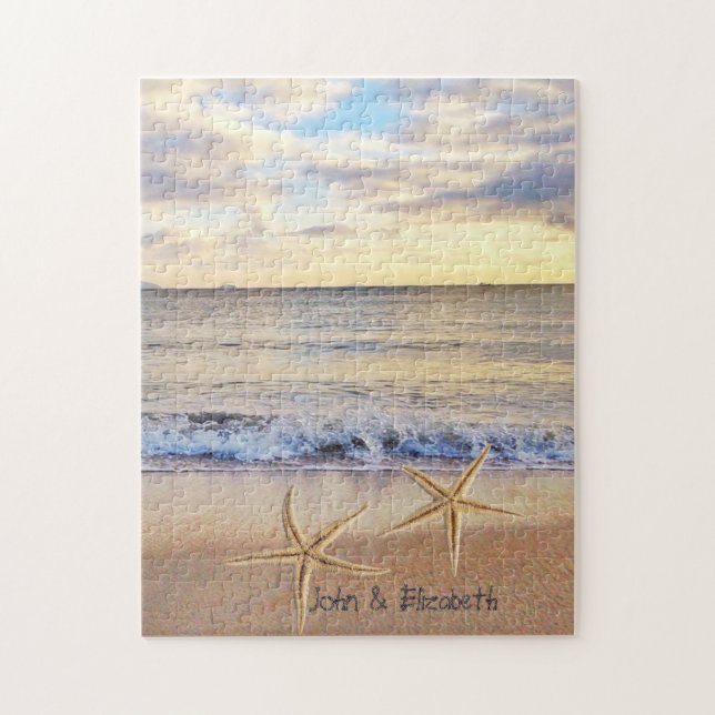 Tropical Beach Sunset Sea stars Jigsaw Puzzle (Vertical)