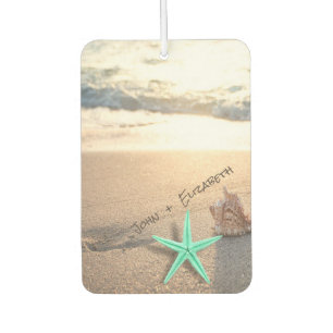 Tropical Beach,Sunset,Seashells Car Air Freshener