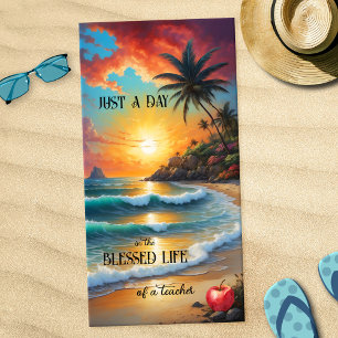 Tropical Beach Sunset Teacher Towel