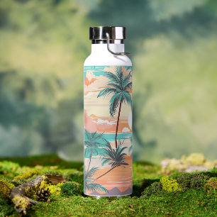 Tropical Beach Sunset Water Bottle