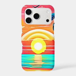 Tropical Beach Sunset with Rainbow