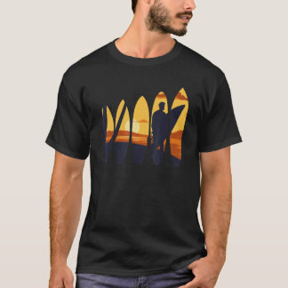 Tropical Beach Surf Surfboard Surfing Surfer Ocean T-Shirt