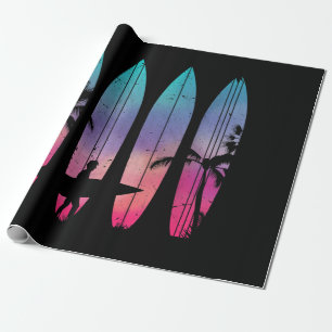 Tropical Beach Surf Surfboard Surfing Surfer Ocean Wrapping Paper