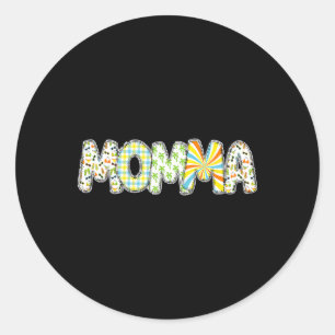 Tropical Beach Surfing Mommy Momma Birthday Party  Classic Round Sticker