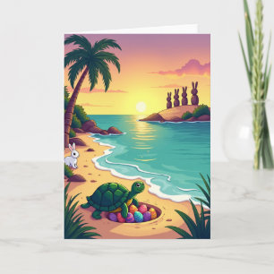 Tropical Beach Surprise Card