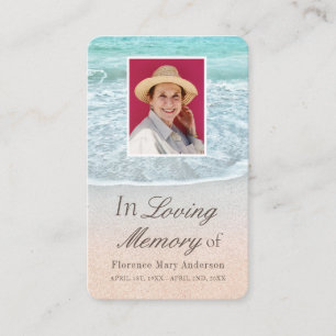 Tropical Beach Sympathy Memorial Photo Card