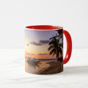 Tropical Beach Tahiti Island Sunset Mug