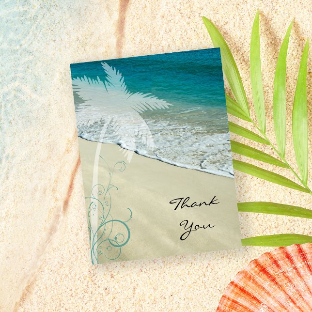 Tropical Beach Thank You Note Postcard (Creator Uploaded)