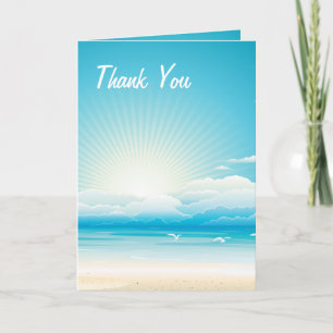 Tropical Beach Thank You Wedding Card
