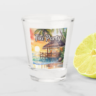 Tropical Beach Tiki Bar Party Shot Glass