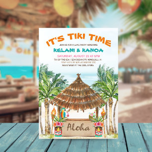 Tropical Beach Tiki Luau Couples Shower Invitation