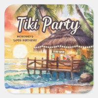Tropical Beach Tiki Party Birthday