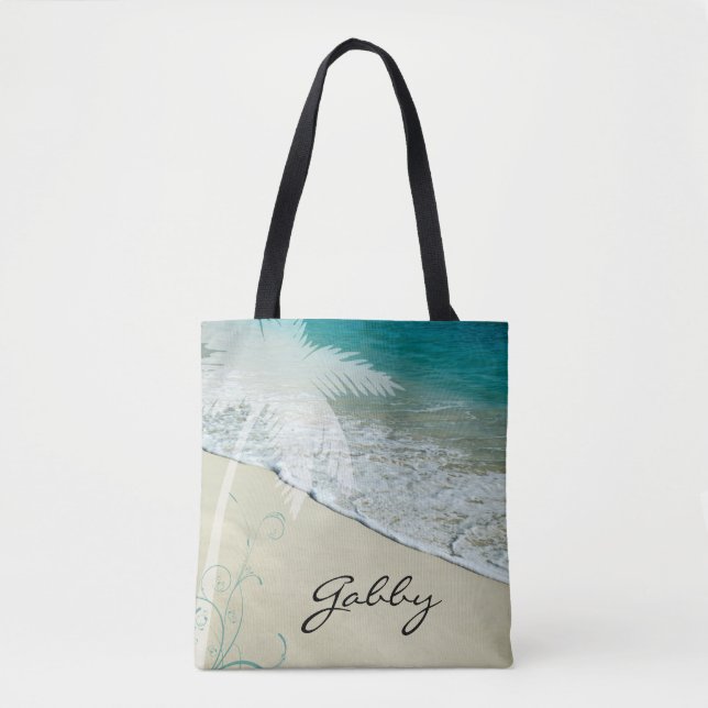 Tropical Beach Tote Bag (Front)