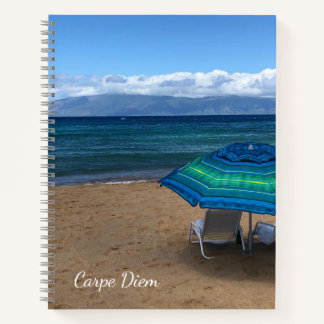 Tropical Beach Umbrella Photo Spiral Notebook