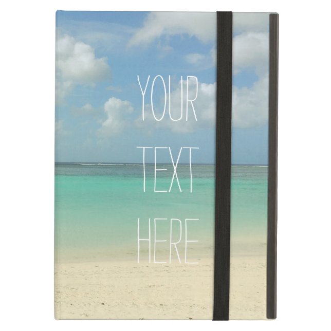 Tropical Beach Vacation Customisable Quote Cover For iPad Air (Front Closed)
