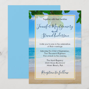 Tropical Beach Vacation Island Wedding Invitation