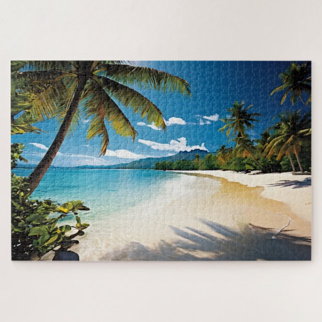 Tropical Beach Vacation Jigsaw Puzzle (Horizontal)