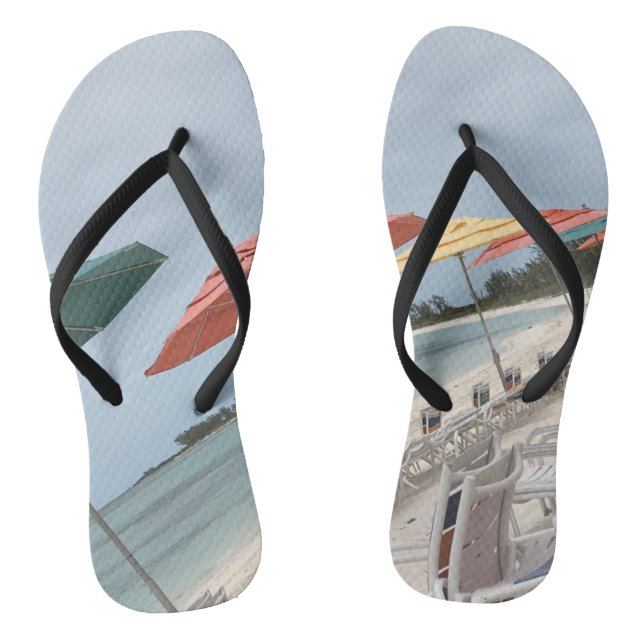 Tropical beach vibes flip flops (Footbed)