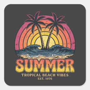 Tropical Beach Vibes - summer holiday vacation  Square Sticker
