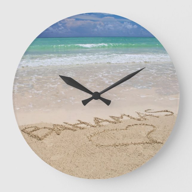 Tropical Beach Wall Clock (Front)