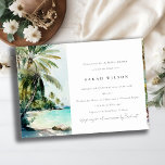 Tropical Beach Watercolor Palm Trees Bridal Shower Invitation<br><div class="desc">Tropical Watercolor Palm Trees Theme Collection.- it's an elegant script watercolor Illustration of tropical palm tress on beach perfect for your tropical beachy wedding & parties. It’s very easy to customise,  with your personal details. If you need any other matching product or customisation,  kindly message via Zazzle.</div>