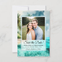 Tropical Beach Watercolor & Photo Wedding