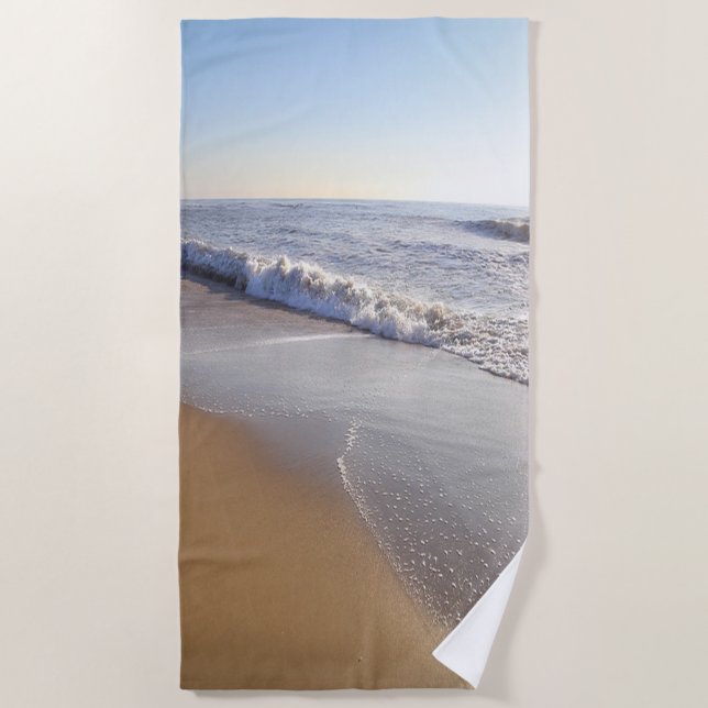 Tropical Beach Waves Beach Towel (Front)